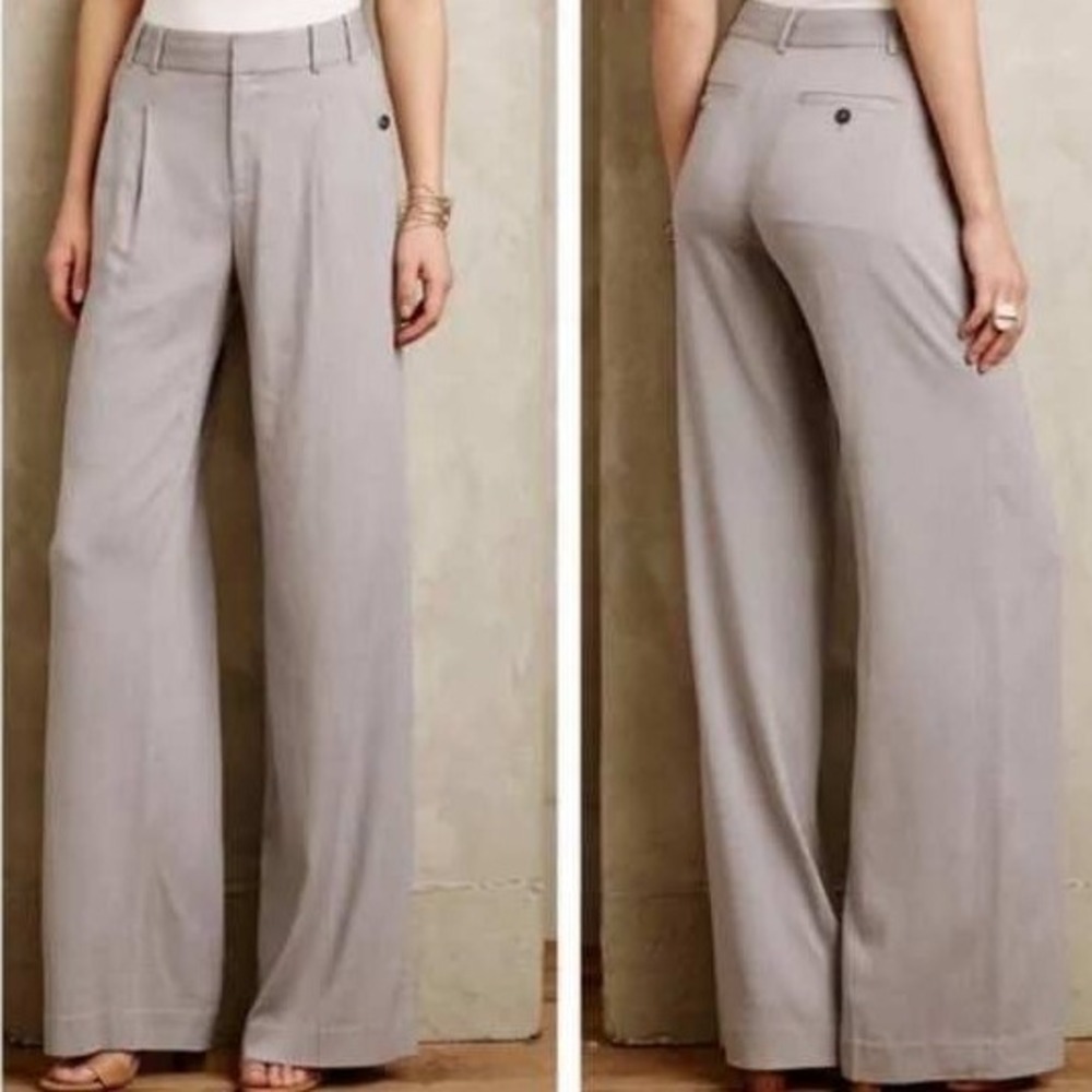 Cartonnier Wide Leg Trousers in Light Gray